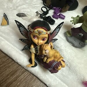 Decorative Fairy Figurine with Cat